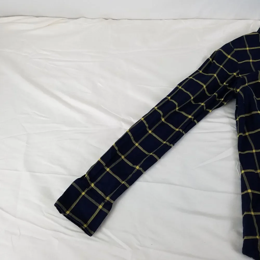 The Limited Shirt Womens Small Blue Yellow Top‎ Plaid Long Sleeve Button Down - Picture 4 of 9